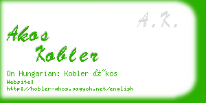 akos kobler business card